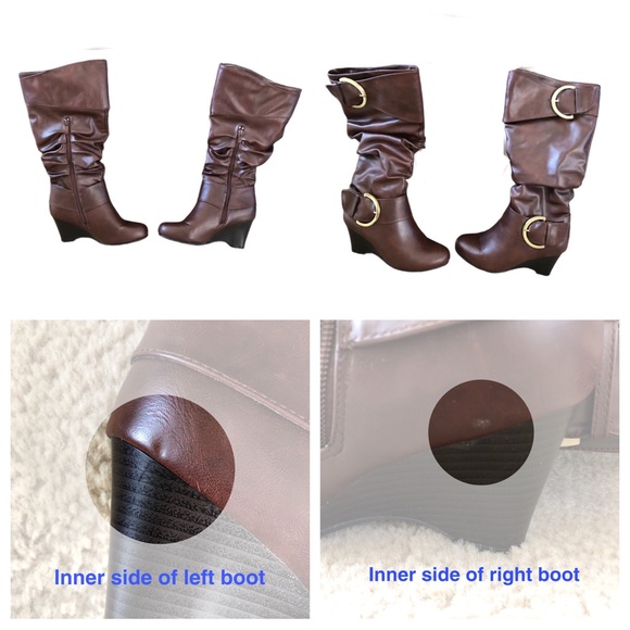 JOURNEE COLLECTION Buckle Detail Wedge Boots 7.5M - Picture 12 of 13